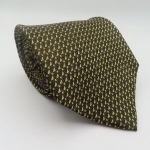 Bill Blass Tie Silk Black Gold Check 4" 58" Long Neo